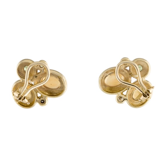 DAVID YURMAN 18K Yellow Gold Mosaic Earrings Sapphire Citrine Peridot Diamond - Picture 3 of 3